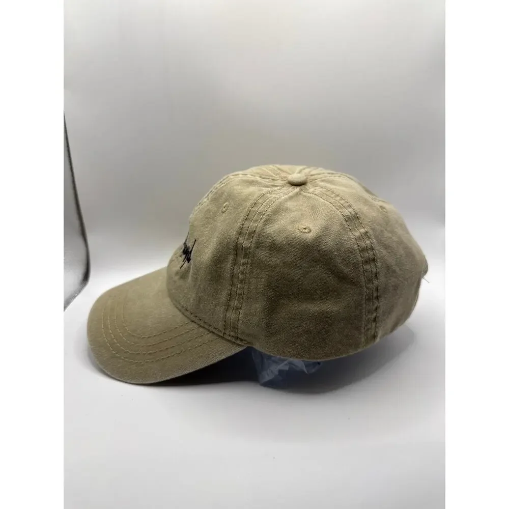 Catalina Island OTTO Adjustable Baseball Hat Cap Khaki Embroidered Brass Buckle